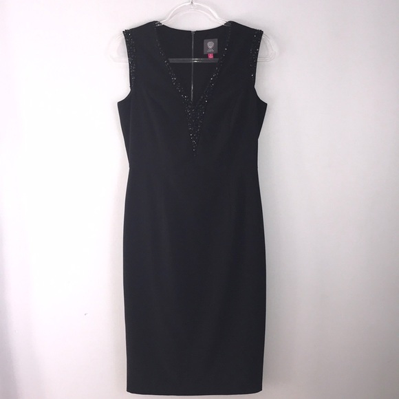 VINCE CAMUTO | 8 | Beaded V Neck | Dress - Picture 3 of 8